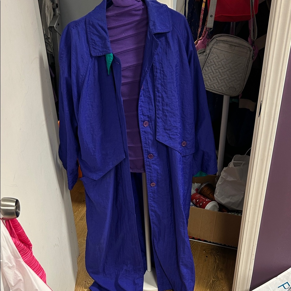 Vibrant Blue Women's Trench Coat